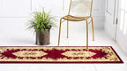 Unique Loom Versailles Collection Traditional Classic Floral Motif Area Rug (2' 7 x 10' 0 Runner, Burgundy/ Ivory)