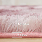 Andency Soft Area Rugs for Living Room Bedroom, 5x8 Fluffy Shaggy Bedside Rug, Non-Slip Large Shag Fuzzy Plush Carpets for Bedroom Kids Dorm Nursery Home Decor Aesthetic, Tie-Dyed Dusty Pink