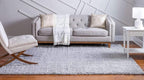 Unique Loom Davos Shag Collection Area Rug - Solid (7' 10" Square, Sterling)