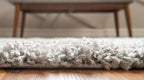 Unique Loom Davos Shag Collection Area Rug - Solid (5' 3" x 8' Oval, Sterling)