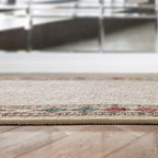 Antep Rugs Alfombras Modern Bordered 2x7 Non-Skid (Non-Slip) Low Profile Pile Rubber Backing Indoor Area Runner Rugs (Beige, 2' x 7')