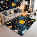 Outer Space Large Area Rug 5x7 Universe Solar System Living Room Rug | Cosmic Planet Rugs for Bedroom, Educational Learning Galaxy Carpet Indoor Floor Mat