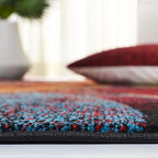 SAFAVIEH Glacier Collection Runner Rug - 2'3" x 18', Red & Green, Modern Abstract Design, Non-Shedding & Easy Care, Ideal for High Traffic Areas in Living Room, Bedroom (GLA126Q)
