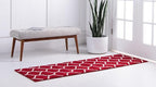 Rugs.com Lattice Frieze Collection Rug – 2' x 6' Runner Red Medium Rug Perfect for Living Rooms, Large Dining Rooms, Open Floorplans