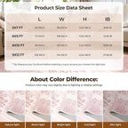 WITSHOCK Pink Rugs 9x12 for Bedroom Girls,Floral Modern Distress Print Pattern Carpet for Living Room Dining Room,Stain Resistant Anti Slip Backing Rugs for Kids Room Nursery Playroom,Light Pink