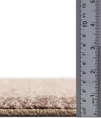 Rugs.com Angelica Collection Rug – 4 Ft Round Light Brown Medium-Pile Rug Perfect for Kitchens, Dining Rooms