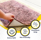 Muddy Mat® | Super Absorbent Door Mat Indoor, Microfiber Quick Dry Chenille Entryway Rug, Non-Slip Front Door Mat, Indoor Mats for Entryway, Machine Washable Pet Rug, Pink 24"x35"