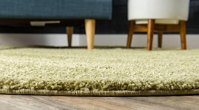 Unique Loom Solo Collection Area Rug - Calabasas (6' 1" Round, Light Green)