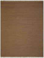 Rugsotic Carpets Hand Woven Flat Weave Kilim Wool 4'x6' Area Rug Solid Cream D00111