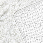 Large Shag Area Rugs 10 x 14, Tie-Dyed Plush Fuzzy Rug for Living Room, Ultra Soft Fluffy Furry Rugs for Bedroom, Anti-Skid Indoor Carpet Nursery Rugs for Kids Room Home Decor, White