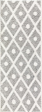 Antep Rugs Palafito 2x5 Geometric Shag Diamond High-Low Pile Textured Indoor Area Rug (Gray, 2' x 5')