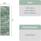 GENIMO Runner Rug Non Slip 2'6"x8', Washable Rug Runner for Hallways Kitchen, Abstract Modern Kitchen Rugs, Low Pile Lightweight Carpet Runners for Entryway, Bedroom, Laundry, Turquoise