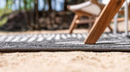 Unique Loom Sabrina Soto Outdoor Collection Geometric, Modern, Vibrant, Carved Area Rug (5' 0 x 8' 0 Rectangular, Black/ Ivory)