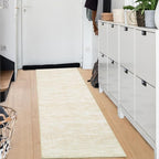 RUGSREAL Machine Washable Runner Rug 2x8 Long Hallway Runner Mat Entryway Contemporary Soild Runner Rug Low-Pile Modern Indoor Throw Carpet for Laundry Bedroom Living Room, 2'3" x 8' Cream-White