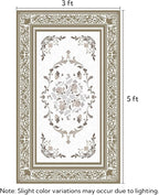 SOULFUL Medium Pile 3x5 Area Rug - Cozy Soft Underfoot Small Entryway Rug - Brown Boho Floral - Washable Non-Slip - Perfect for Living Room Bedroom Foot Kids Room Reading Nook