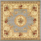 Unique Loom Versailles Collection Area Rug - Henry (7' 10" Square Light Blue/Cream)