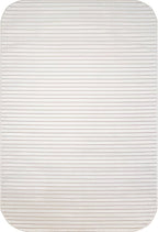 Beverly Rug Modern Geometric Area Rug 5x7 Low-High Pile Durable Soft Abstract Striped Indoor Rugs for Living Dining Room Office Stain Resistant Non Shedding Casual Indoor Carpet Beige White 5 x 7