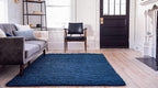 Unique Loom Solid Shag Collection Area Rug (10' x 13' Rectangle, Sapphire Blue/ Navy Blue)