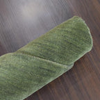 Hand Knotted Loom Wool ECO-Friendly Area Rugs - 6'x6', Octagon, Green Color, Solid Plain Design, High Pile Thick Handmade Anti Skid Area Rugs for Living Room, Bed Room (L00111)