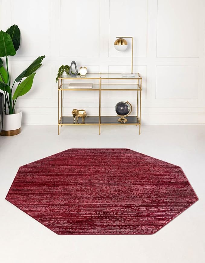 Unique Loom Finsbury Collection Area Rug - Kate (7' 10" Octagon, Red)