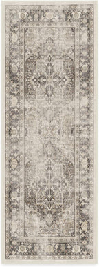 RUGGABLE Washable Vintage Runner Rug – Kamran Hazel 2.5x7, Stain-Resistant, Non-Slip Hallway Runner – Machine Washable Rug for Hallway, Entryway, Living Room & Kitchen–with Cushioned Pad