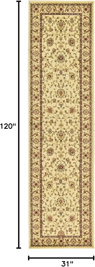 Unique Loom Voyage Collection Traditional Oriental Classic Intricate Design Area Rug (2' 7 x 10' 0 Runner, Ivory/Gold)