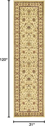Unique Loom Voyage Collection Traditional Oriental Classic Intricate Design Area Rug (2' 7 x 10' 0 Runner, Ivory/Gold)