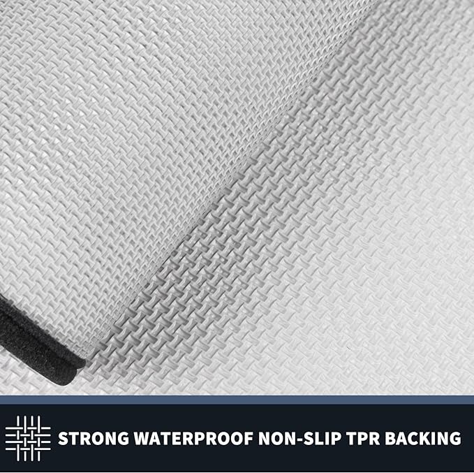 PURRUGS Dirt Trapping Door Mat 24" x 36", Non-Slip/Skid Machine Washable Entryway Rug, Shoes Scraper, Area Rug, Super Absorbent Welcome Mat for Muddy Wet Shoes and Paws, Bluish Grey & Charcoal