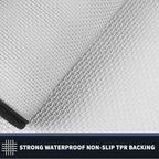 PURRUGS Dirt Trapping Door Mat 20" x 32", Non-Slip/Skid Machine Washable Entryway Rug, Shoes Scraper, Area Rug, Super Absorbent Welcome Mat for Muddy Wet Shoes and Paws, Bluish Grey & Charcoal