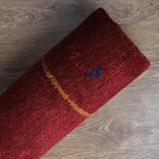 Rugsotic Carpets Hand Knotted Gabbeh Wool 6'x9' Area Rug Solid Blue L00111