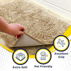 Muddy Mat® Shown on TV – Super Absorbent Microfiber Dog Door Mat for Muddy Paws, Non-Slip Washable Pet Rug, Quick Dry Chenille Entryway Carpet, Machine Washable Indoor Outdoor mat, Beige 30"x19"