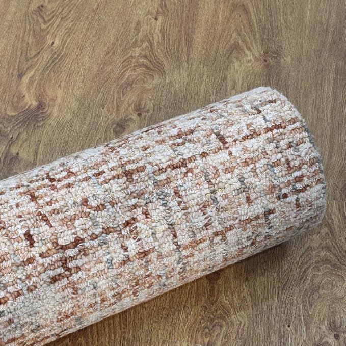 Hand Tufted Wool ECO-Friendly Area Rugs - 2'6''x11', Runner Shape, Light Brown, Solid Plain Design, High Pile Thick Handmade Area Rugs for Living Room, Bed Room (KWC111)
