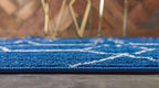 Unique Loom Trellis Frieze Collection Area Rug - Geometric (6' Round, Navy Blue/ Ivory)