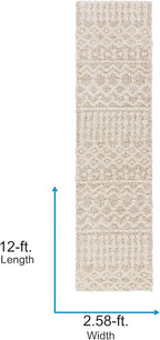 Livabliss Hapsburg Moroccan Shag Runner Area Rug,2'7" x 12',Beige