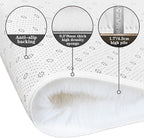 duduta White Soft Fluffy Rectangle Rug 3x5 ft, Shag Furry Plush Throw Rug for Bedroom Nursery Living Room Home Decor