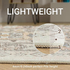 zesthome 8x10 Area Rugs for Living Room,Non-Slip Backing Washable Rugs,Vintage Large Area Rug，Stain Resistant Home Decor Rug