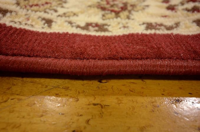 Unique Loom Sialk Hill Collection Area Rug - Washington (2' 7" x 10' Runner Burgundy/Cream)