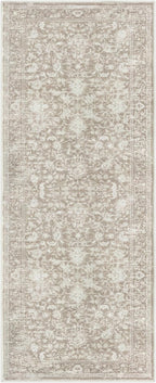 KILOCOCO Hallway Runner 3x8 Rug Runner Printed Vintage Floral Washable Kitchen Runners Non-Slip Rubber Backed Runners for Hallways Laundry Room Distressed Boho Rugs for Entryway Bedroom, Beige