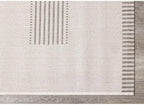 Beige Carpet for Bedroom with Striped Design, 5x7 Washable Boho Rug for Living Room or Versatile Accent to Refresh Any Room Décor