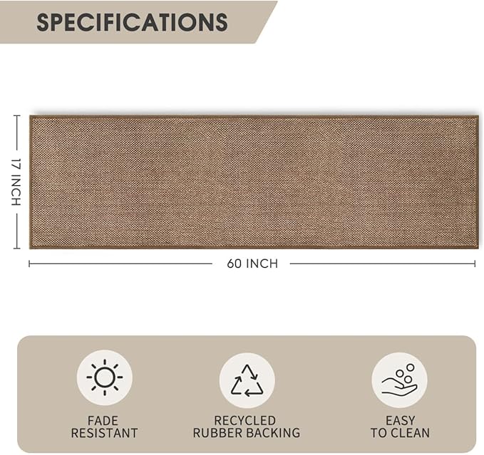Artoid Mode Washable Kitchen Rugs and Mats Doormat Non Skid, Absorbent Rugs for Kitchen Floor Door Mat Kitchen Mats Front of Sink Hallway 17x60 Inch