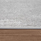 Paco Home Solid Area Rug in Silver Modern Plain Design, Size: 4'7" x 6'7"