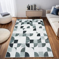 4X6 Rug Boho Washable, Modern Abstract Area Rugs for Bedroom Entryway Living Room Bedside Low-Pile, Small Throw Floor Carpet Non Slip Ultra-Thin Soft Indoor Gray