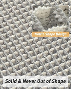 AMOAMI Upgraded Waffle Runner Rug Super Absorbent Non Slip Bath Mats for Bathroom Machine Washable Bathroom Runner Rug with Tassels, Ideal for Hallway Bedroom Laundry Room, 2' x 5', LightGrey & Cream