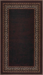 Antep Rugs Alfombras Bordered Modern 2x4 Non-Slip (Non-Skid) Low Pile Rubber Backing Kitchen Area Rug (Brown, 2'3" x 4')