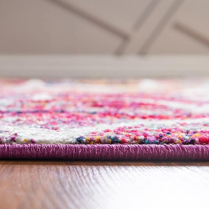 Rugs.com Lattice Frieze Collection Rug – 6' x 9' Multi Medium Rug Perfect for Living Rooms, Large Dining Rooms, Open Floorplans
