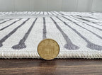 GLN Rugs Contemporary Collection - Machine Washable Area Rug, Contemporary Washable, Non Slip, Low Pile Chenille Rug, Living Room, Bedroom, Kitchen Rug (2'6" x 7' Black Beige)