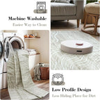 LIVEBOX Machine Washable Modern Abstract 6x9 Area Rug Clearance, Non Slip Large Bedroom Living Room Nursery Girl Rug Minimalist Wave Striped Neutral Boys Rug, Carpet for Playroom(Beige,6'x9')