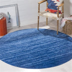 SAFAVIEH Adirondack Collection Area Rug - 9' Round, Light Blue & Dark Blue, Modern Ombre Design, Non Shedding & Easy to Clean, Ideal for Living Room, Bedroom, Office, Dining Space (ADR113F)