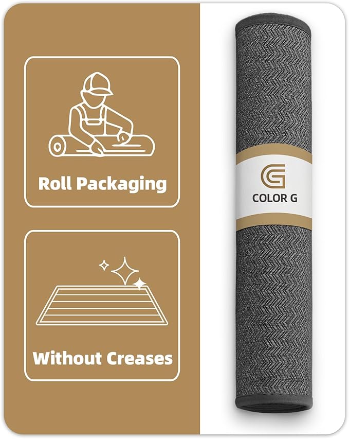 Color&Geometry Thin Indoor Entrance Mats, 24"X36" Indoor Mats for Entryway Non Slip Rubber Backed, Dirt Trapper Door Rugs for Entryway Indoor 2x3 Washable, Charcoal Grey (Rolled-up NO Creases)