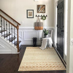 Moroccan Area Rug 3x5, Washable Non Slip Indoor Front Door Rug, Soft Non-Shedding Neutral Rug Carpet for Bedroom Kitchen Nursery Living Room Office Decor